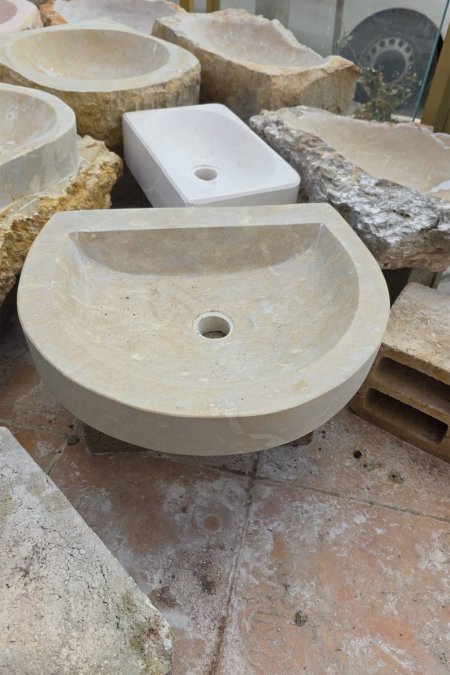 حوض حجر طبيعي – 46×56 سم